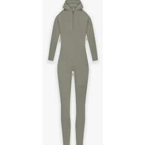 Adidas Fear Of God Athletics Hooded Bodysuit Womens S Clay 1/2 Zip Jumpsuit